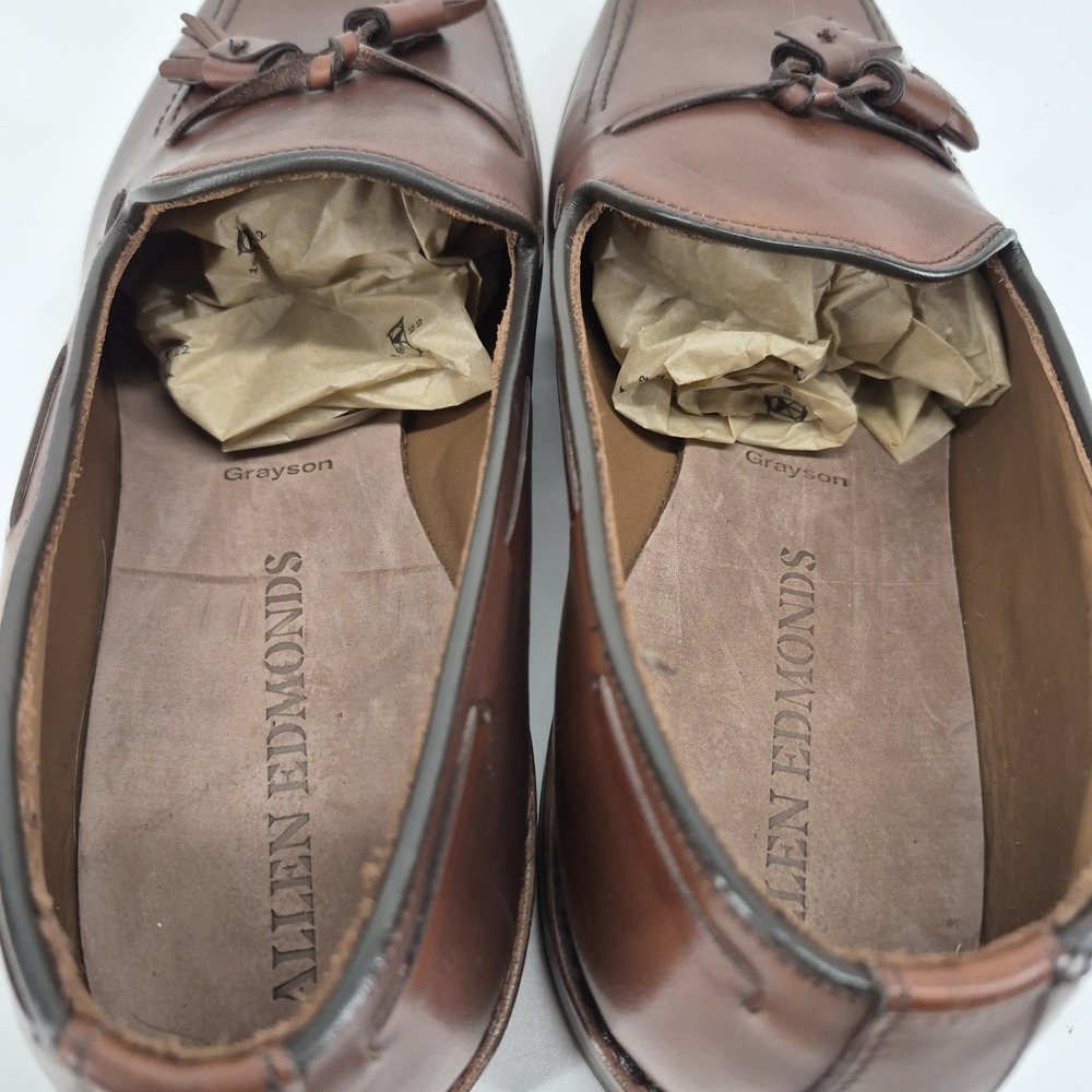 Allen Edmonds "GRAYSON"  Men's Leather Brown Tassel Loafers 10 EEE  USA - Picture 8 of 10